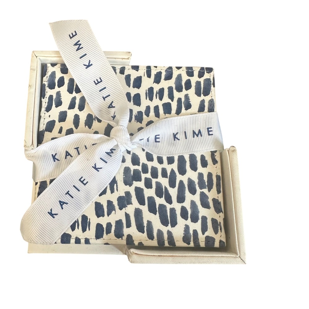 Katie Kime Set of 6 Coasters Watermarks Navy White Gift Box